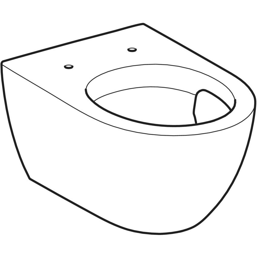 Wisząca miska WC TurboFlush ukryte mocowania bez deski biała Geberit Acanto rysunek