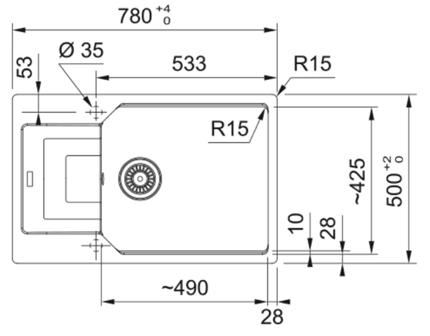 Zlew Franke Urban UBG 611-78 XL 114.0687.280 rys techncizny