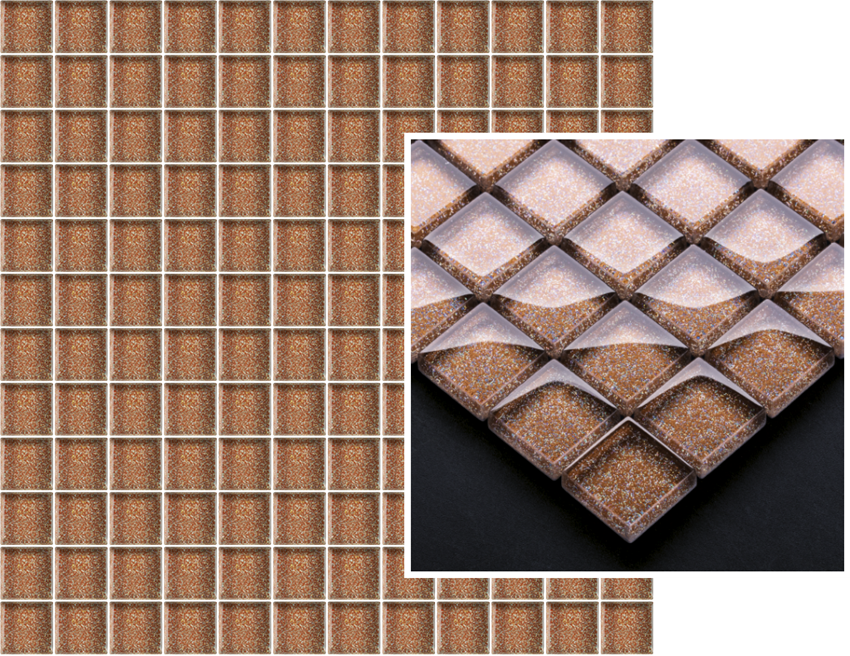 Mozaika szklana 29,8x29,8 cm Paradyż Uniwersalna Mozaika Szklana Brown Brokat