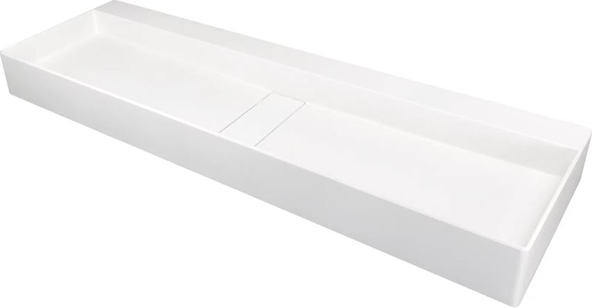 Umywalka granitowa nablatowa - z maskownicą 120 cm alabaster Deante Blur