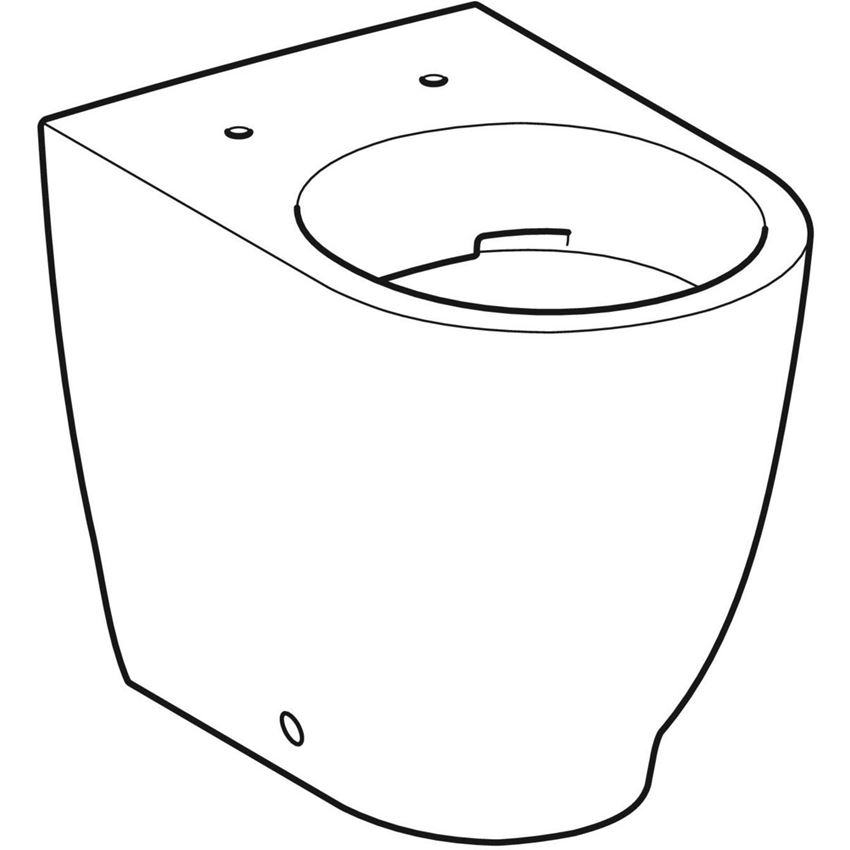 Stojąca miska WC podwyższona Rimfree ukryte mocowania bez deski Geberit Acanto rysunek