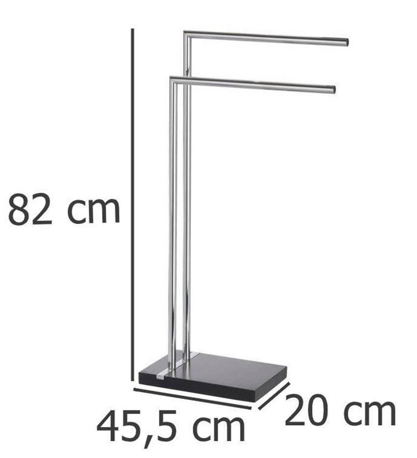 Stojak na ręczniki czarny mat/chrom Wenko Noble rysuenk