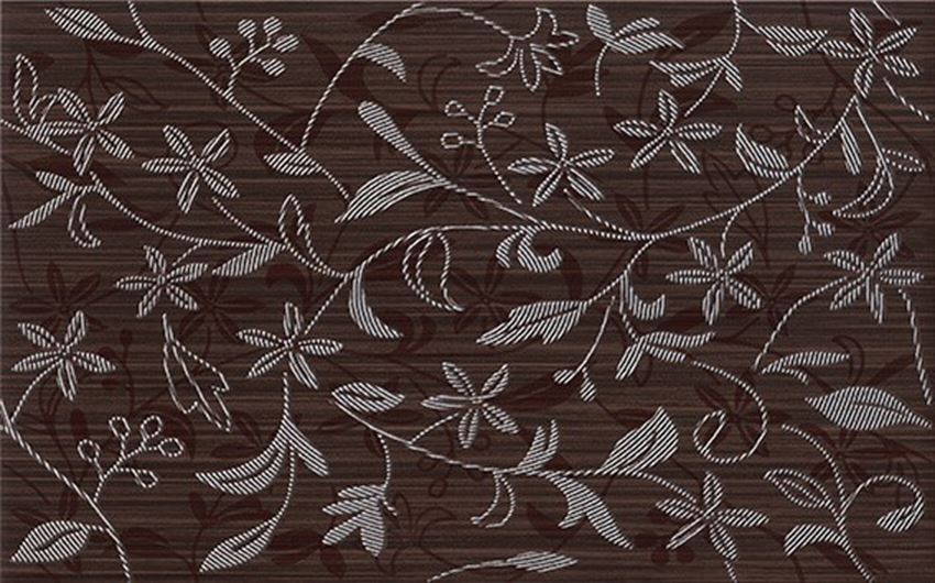 Płytka dekoracyjna 25x40 cm Cersanit Tanaka brown inserto flower