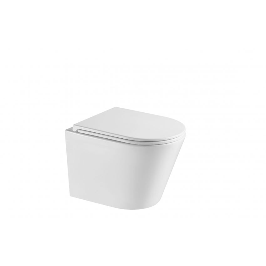 Miska WC podwieszana z deską wolnoopadającą Slim 35,5x51,5 cm, biała IÖ Furi Spin Flux Plus