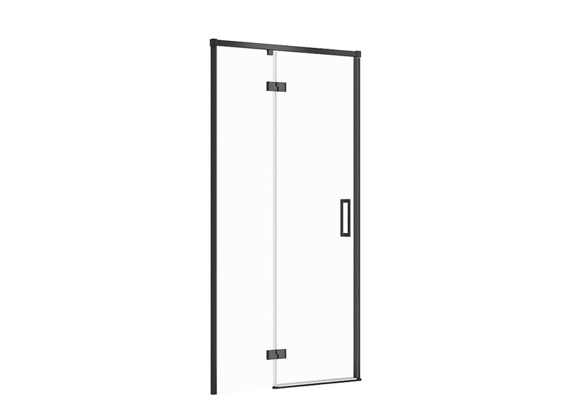 Drzwi prysznicowe lewe profile czarne 100x195 cm Cersanit Larga