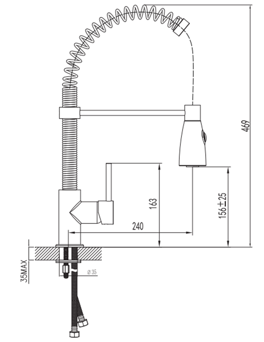 Bateria kuchenna Omnires X2 X2CR rys techniczny