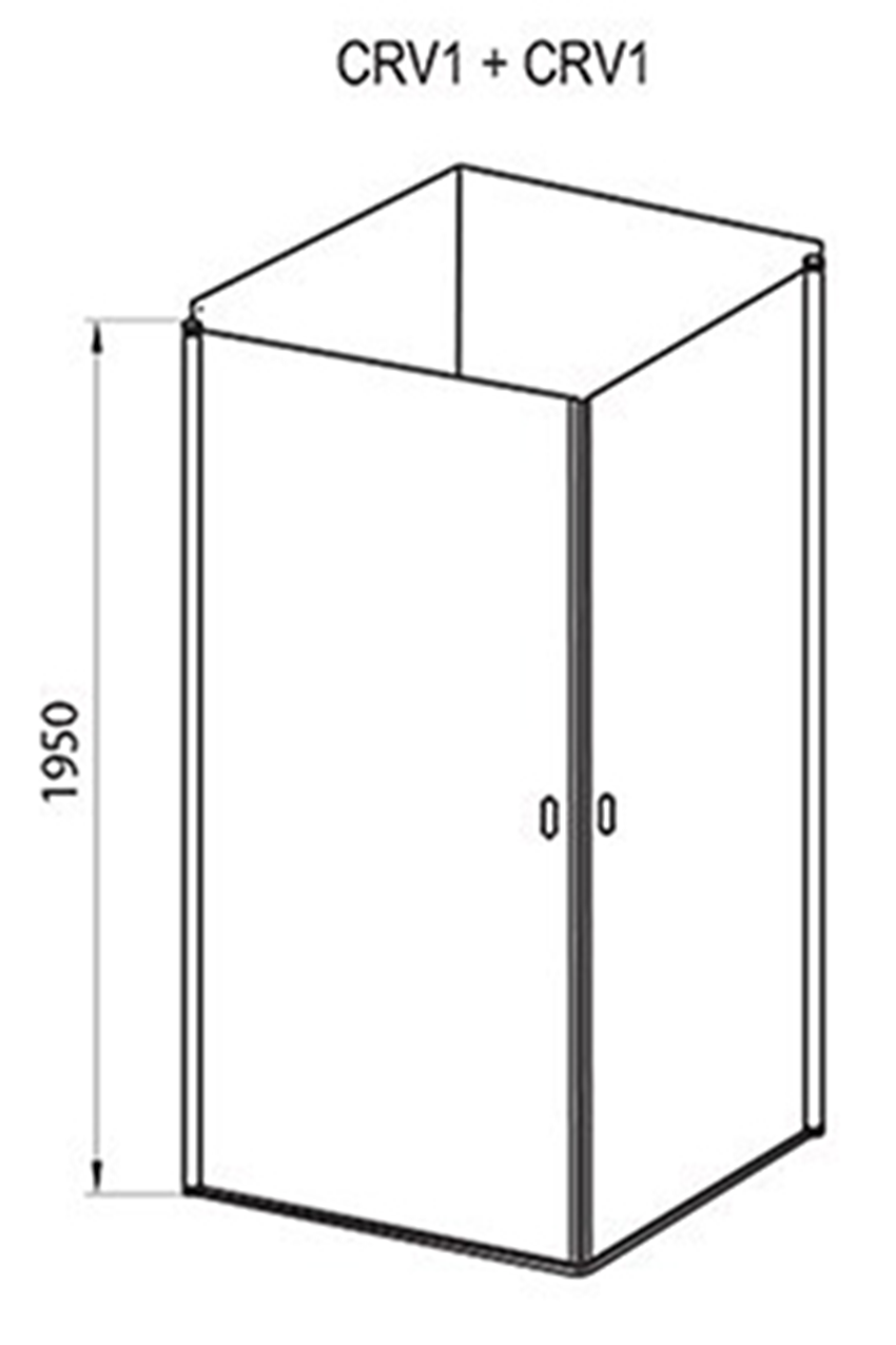 Element kabiny prysznicowej Ravak Chrome CRV1-80 1QV40101Z1 rys techniczny