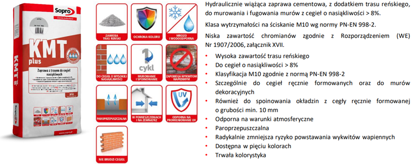 Zaprawa klejowa Sopro KMT plus 198/25 karta techniczna