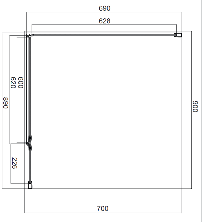 Kabina prysznicowa prostokątna z drzwiami uchylnymi 90x70x195 cm Omnires Manhattan