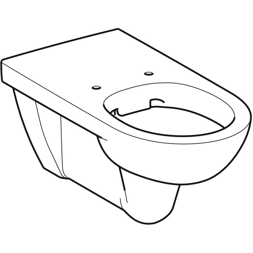 Miska WC wisząca długa bez barier Rimfree bez deski biała Geberit Selnova Comfort rysunek