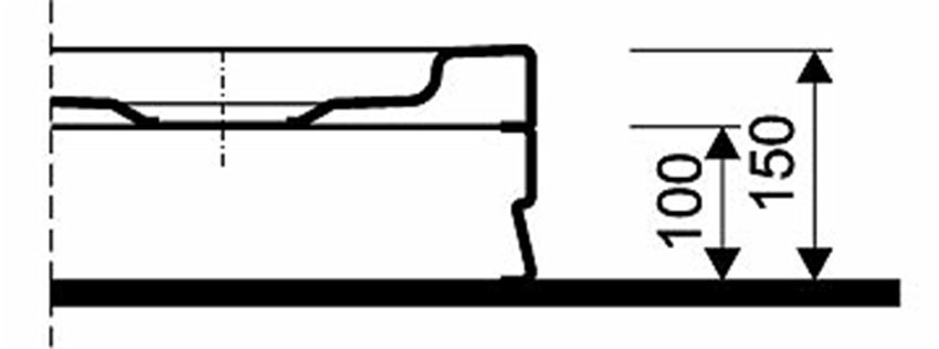 Obudowa do brodzika półokrągłego 90 cm Koło Pacyfik rysunek techniczny