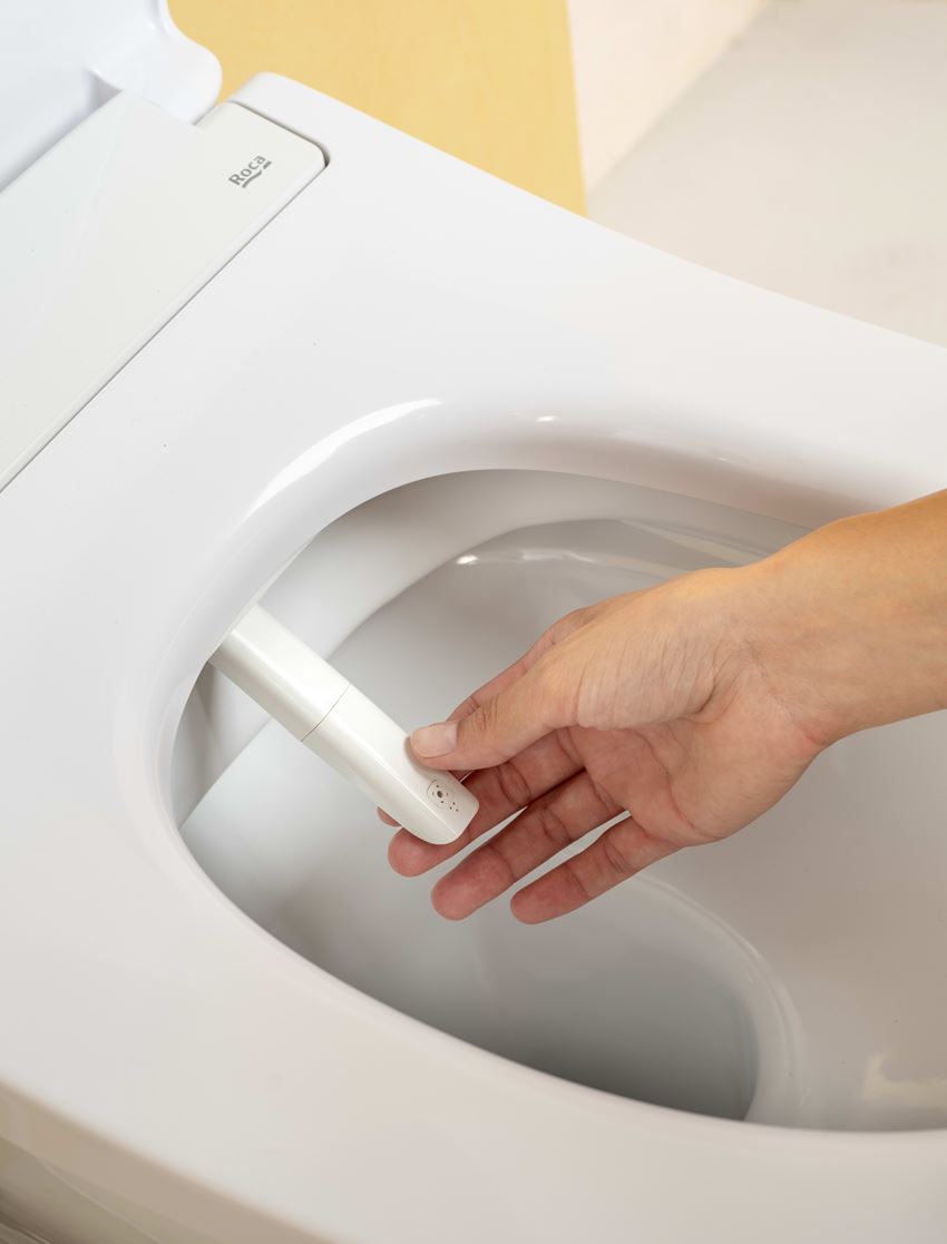 M4 Round - Deska myjąca z funkcją bidetu przyłącza boczne biała Roca Multiclean