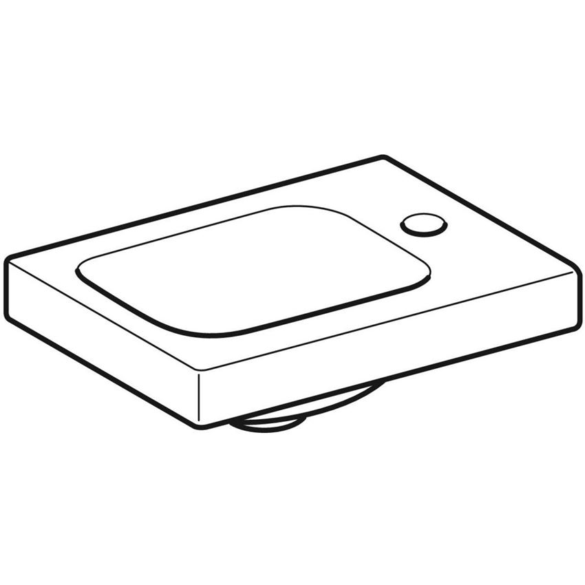 Umywalka kompaktowa 38 cm biała/KeraTect Geberit iCon rysunek
