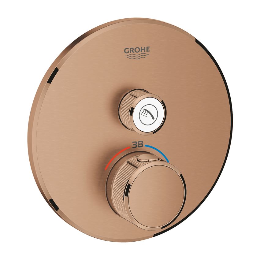 Bateria termostatyczna do obsługi jednego wyjścia wody brushed warm sunset Grohe Grohtherm SmartControl