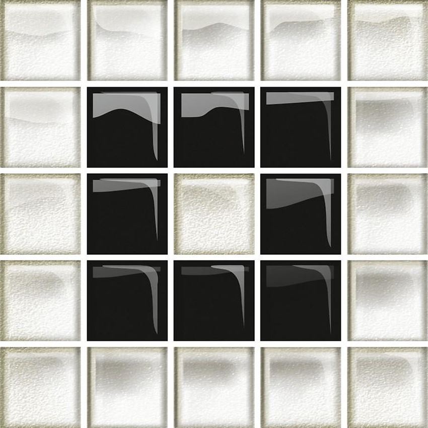 Mozaika Opoczno Glass White/Black Mosaic  B New OD660-117