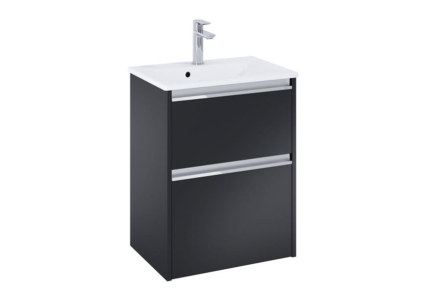 Szafka podumywalkowa Compacto 50 cm z 2 szufladami czarny mat Roca Gap Pro