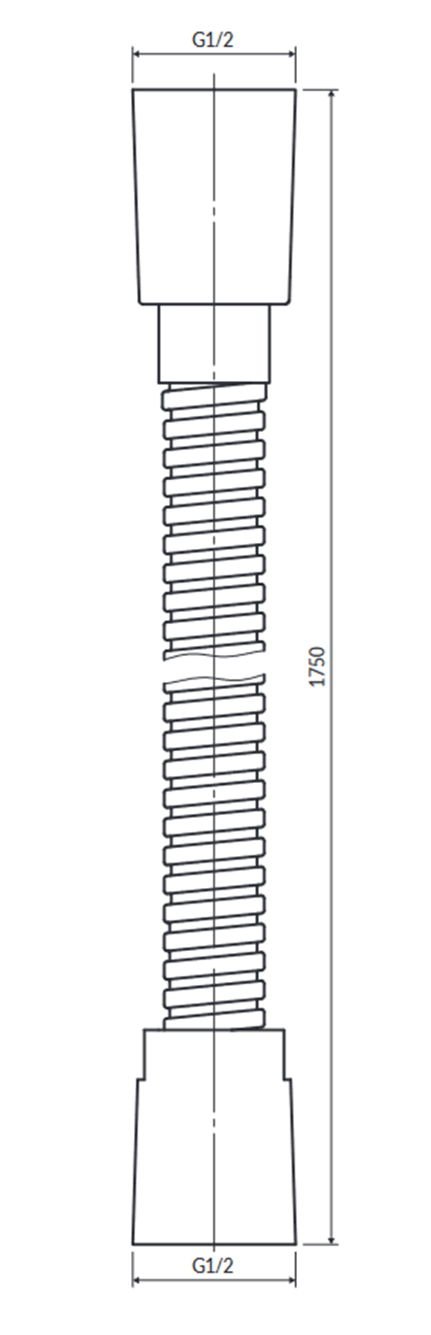 Wąż prysznicowy 175 cm chrom Omnires rysunek
