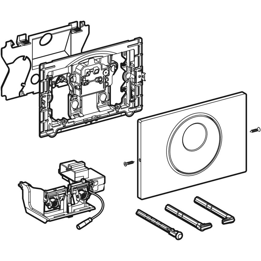 Elektroniczny zestaw uruchamiający WC zasilanie sieciowe do spłuczki podtynkowej Sigma 12 cm spłukiwanie dwudzielne przycisk uruchamiający Sigma10 automatyczny/bezdotykowy/ręczny rysunek