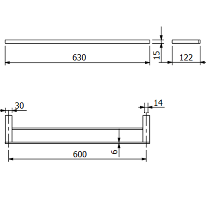 Wieszak na ręczniki 60 cm Kludi Vela C rysunek