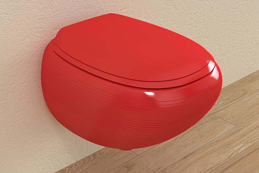 Miska WC wisząca z deską wolnoopadającą Glossy Red Bocchi Strata