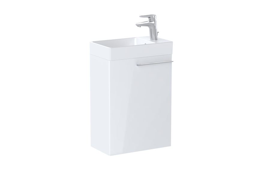 Zestaw łazienkowy Unik z 1 drzwiami wersja compacto 45 cm biały połysk Roca Ella