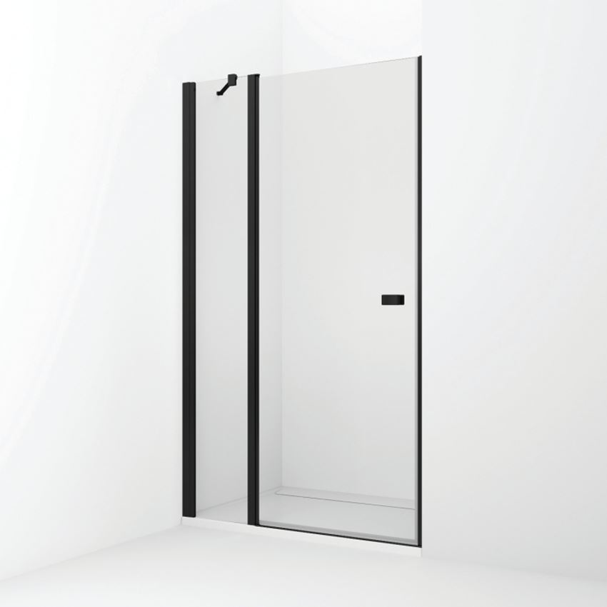 Drzwi wahadłowe jednoczęściowe ze ścianką stałą w linii czarny mat IÖ Forsa