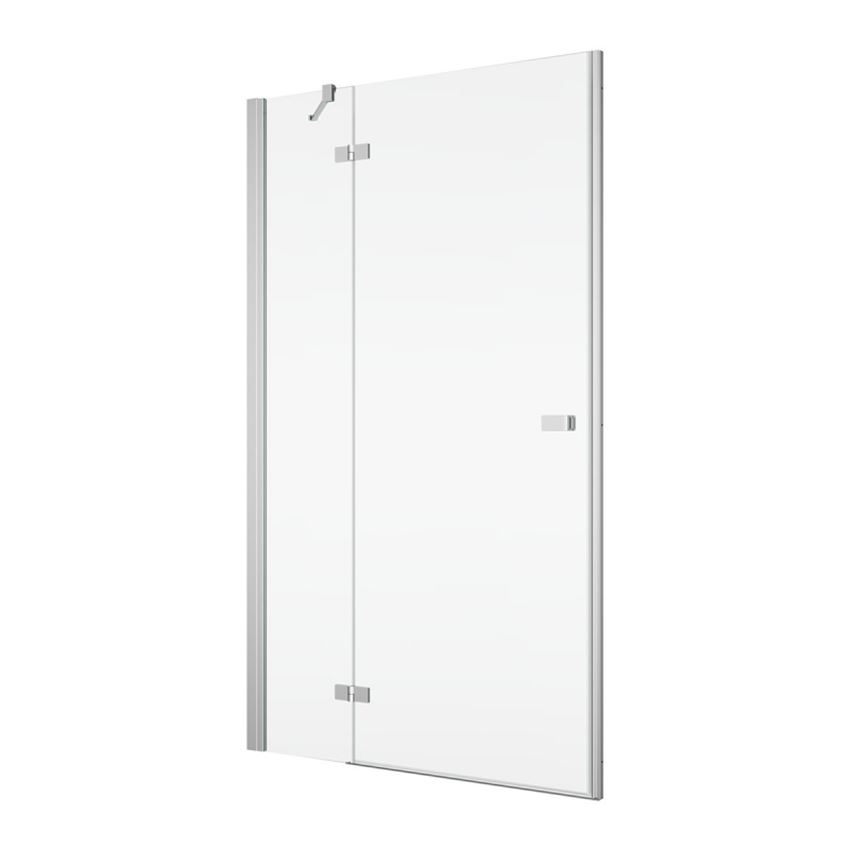Drzwi prysznicowe jednoczęściowe lewe z elementem stałym w linii z profilem chrom połysk IÖ Vera
