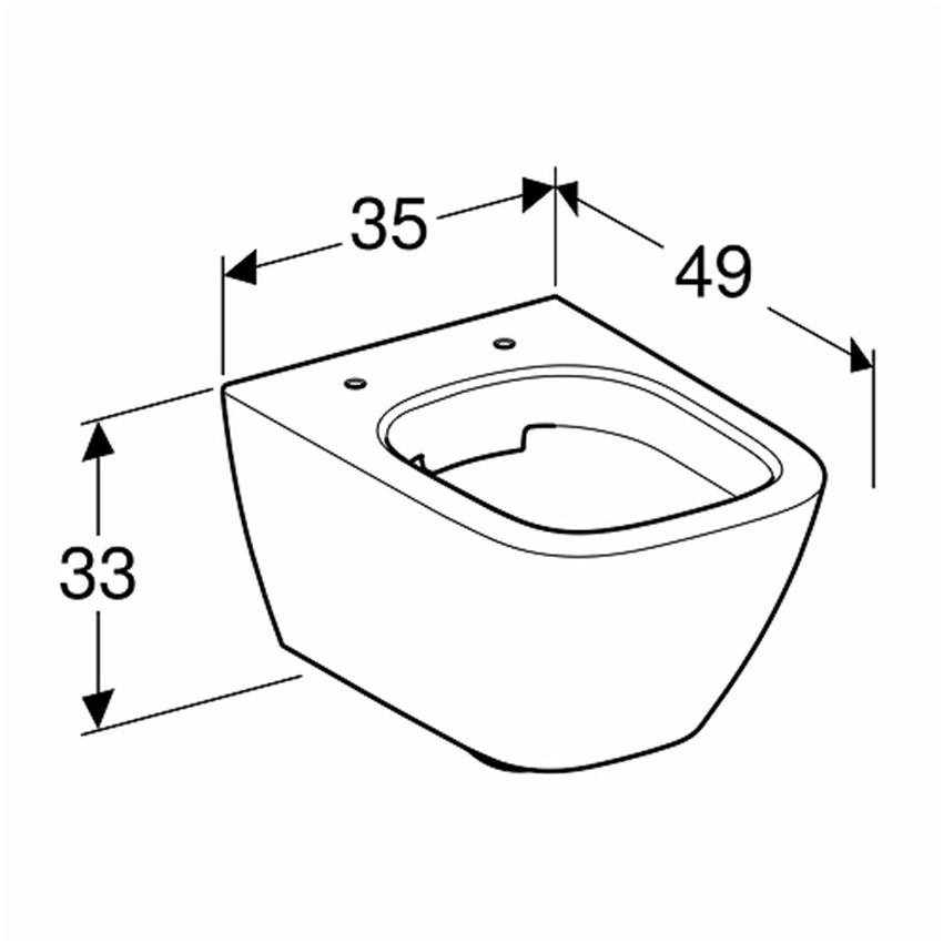Miska WC 49 cm bez deski Koło Modo rysunek