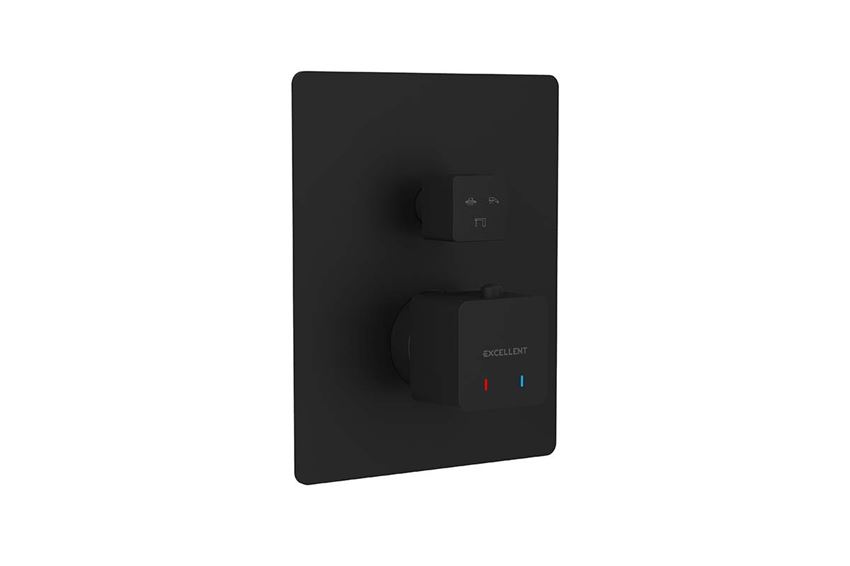 Bateria wannowo-prysznicowa podtynkowa termostatyczna 3-funkcyjna Excellent Keria Czarna