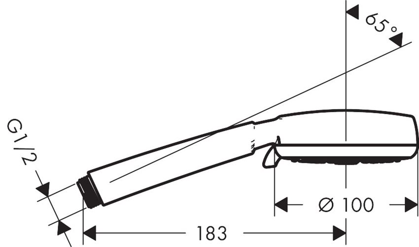 Główka prysznicowa Multi Hansgrohe Crometta 100 rysunek techniczny