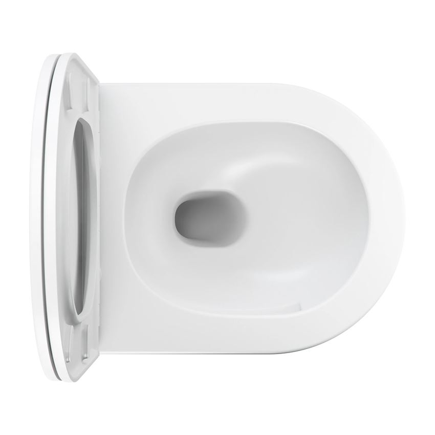Miska WC wisząca bezkołnierzowa z deską wolnoopadającą 49x37 cm biały mat Omnires Ottawa Comfort
