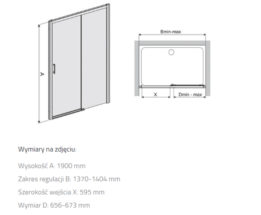 Kabina Sanplast Free Zone 600-271-3200-38-231 rys techniczny