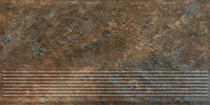 Płytka stopnicowa 30x60 cm Paradyż Ardis Rust Stopnica Prosta Struktura Mat