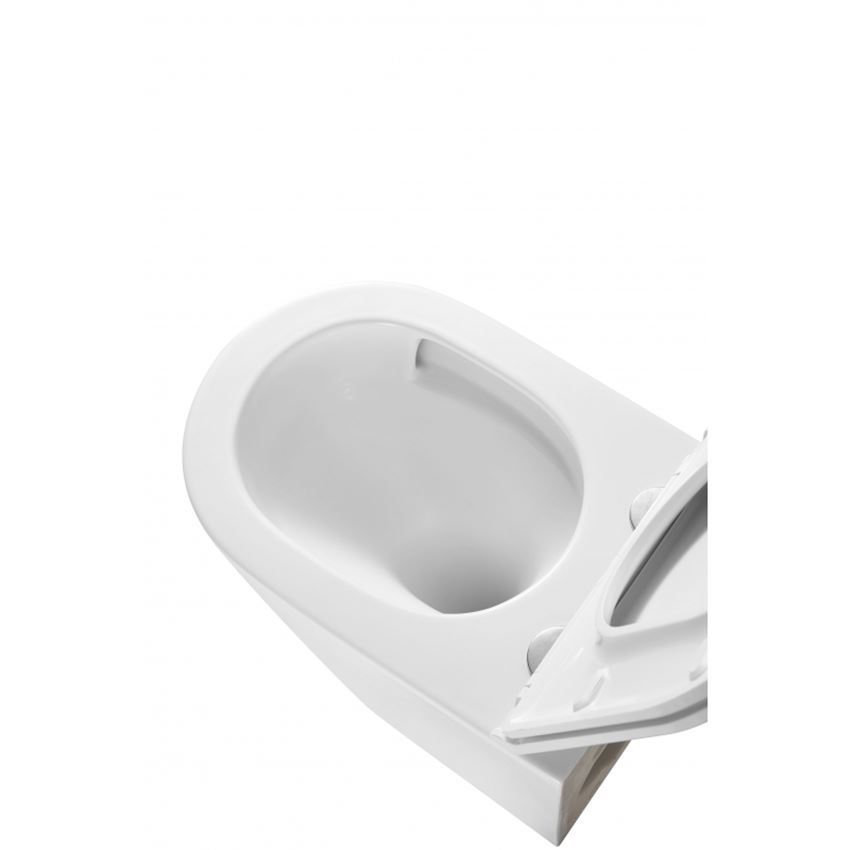 Miska WC podwieszana z deską wolnoopadającą Slim 35,5x51,5 cm, biała IÖ Furi Spin Flux Plus