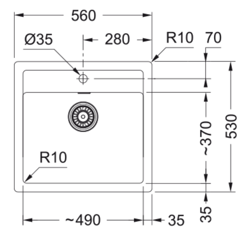 Zlewozmywak Franke Sirius SID 610-49 143.0676.461 rys techniczny