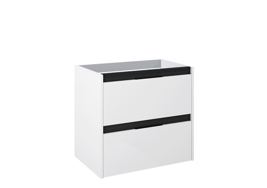 Szafka podumywalkowa 70 cm z 2 szufladami biały połysk+czerń Roca Alpine