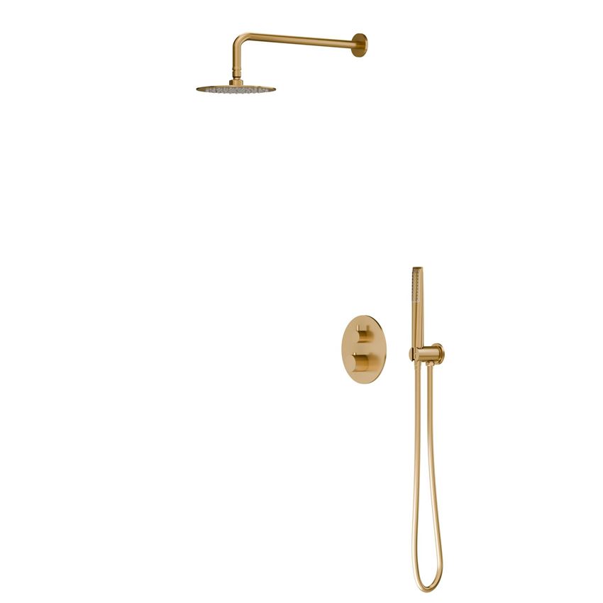 Zestaw prysznicowy podtynkowy z baterią brushed gold IÖ Luvia