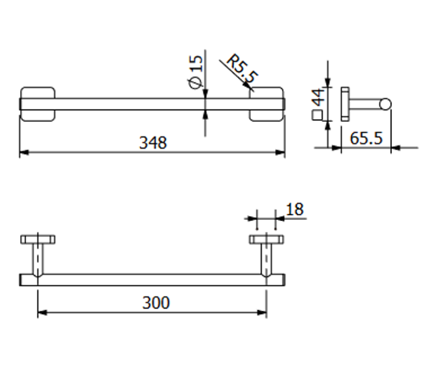 Wieszak na ręcznik 30 cm Kludi Vela S rysunek