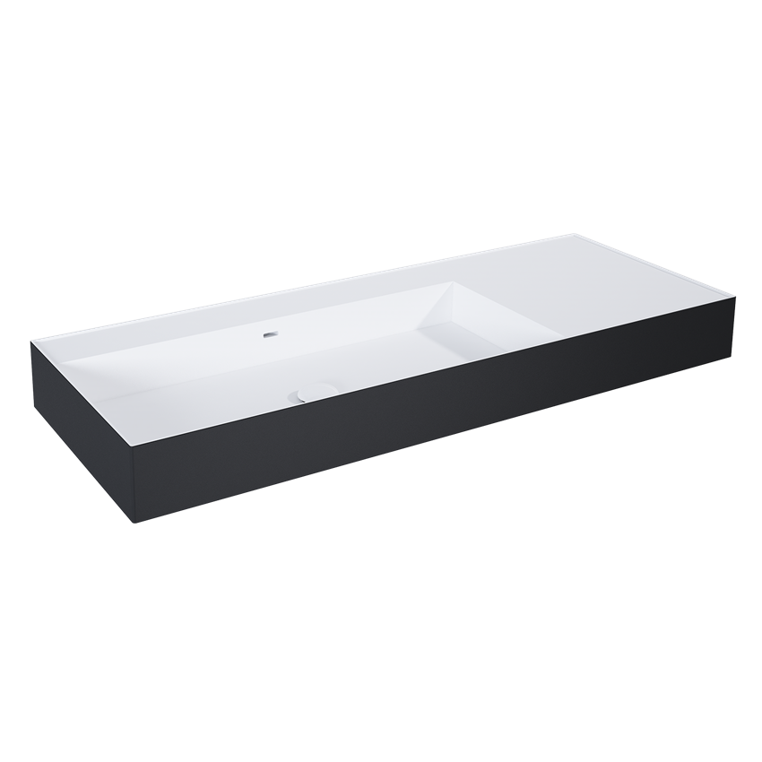 Umywalka ścienna lewa 120 cm white matt/black matt  Elita Level