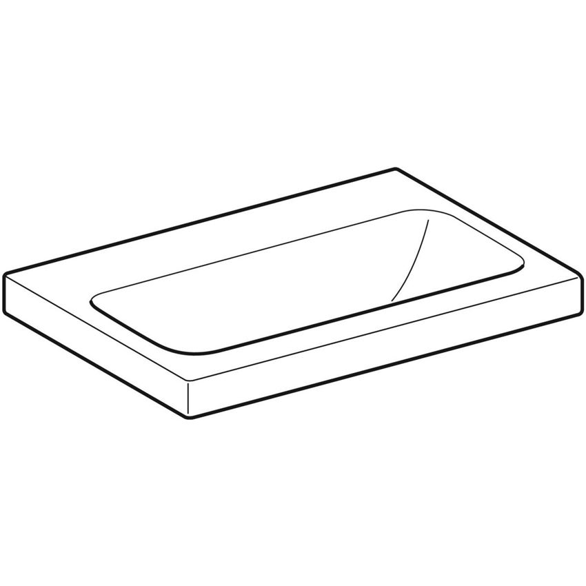  Umywalka krótka bez otworu na baterię bez przelewu 60 cm Geberit iCon Light rysunek