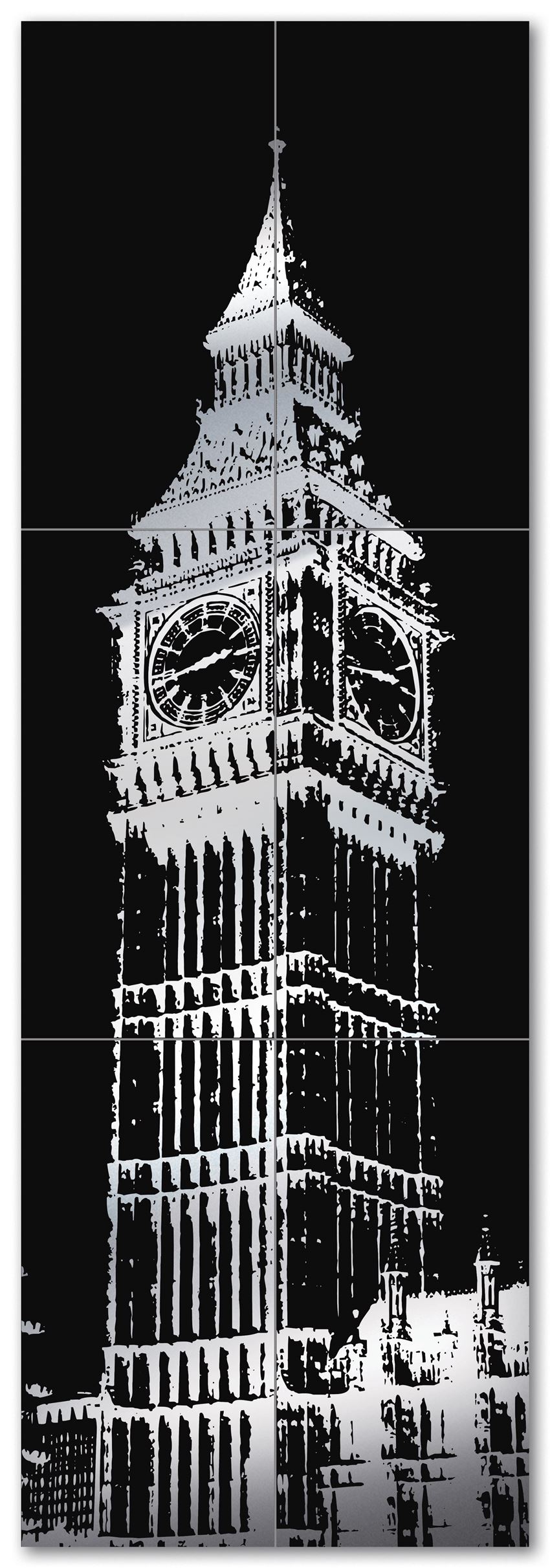 Obraz 6-elementowy 59,8x179,8 cm Tubądzin London Piccadilly Big Ben 2