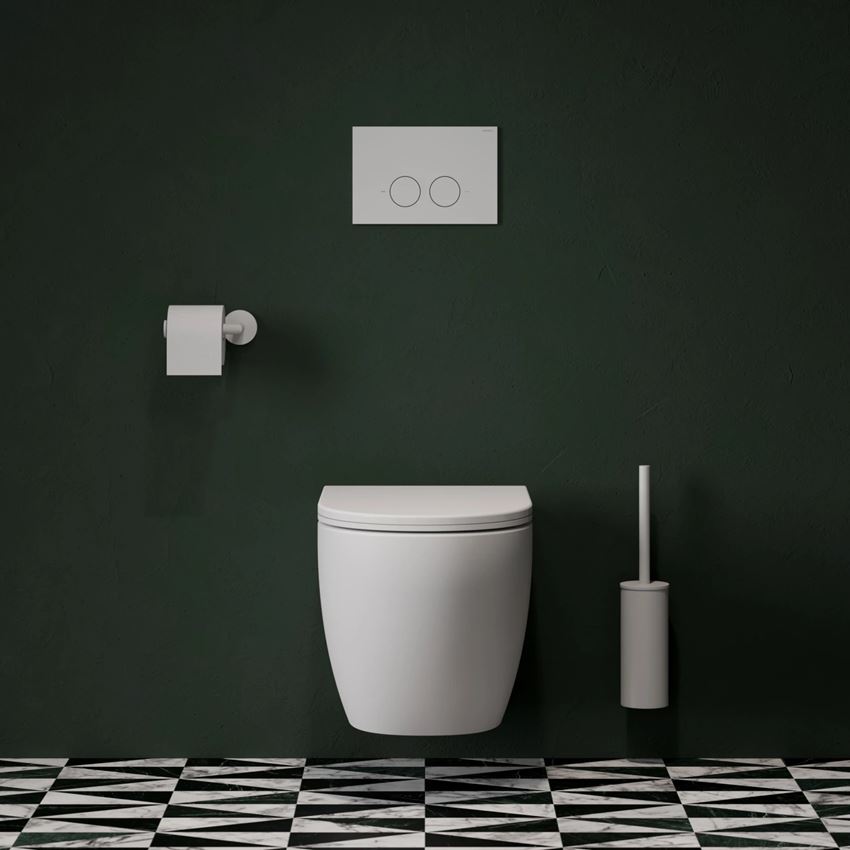 Strongframe stelaż podtynkowy do miski toaletowej + Minimal przycisk spłukujący biały mat Omnires Flush Set