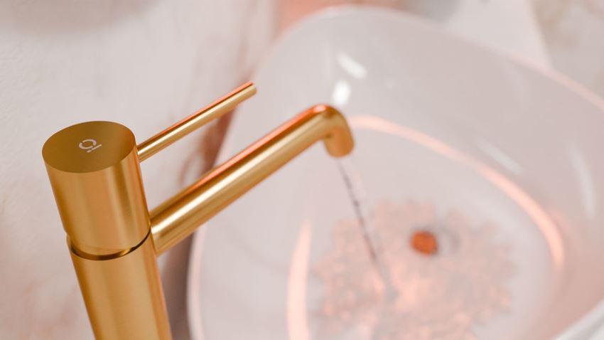 Bateria umywalkowa stojąca brushed gold IÖ Luvia