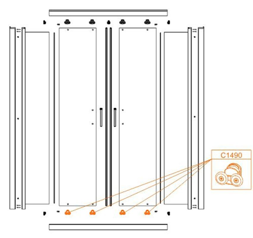 Wózek kompletny wypinany Sanplast rysunek
