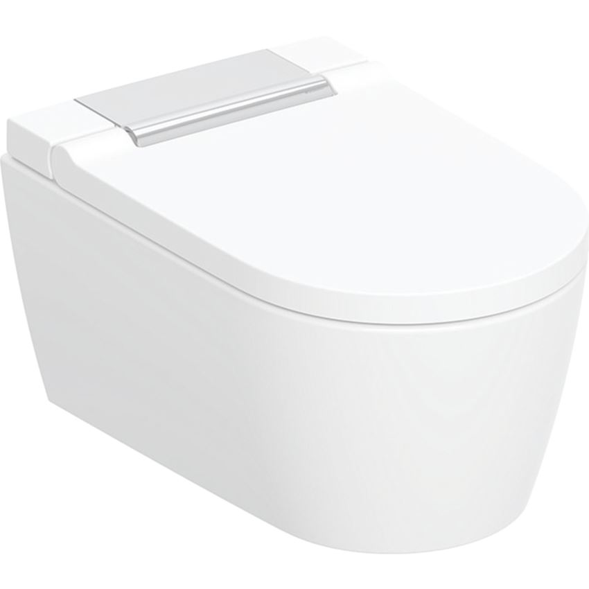 Urządzenie WC z funkcją higieny intymnej, wisząca miska WC, biały, KeraTect/panel dekoracyjny chrom błyszczący Geberit AquaClean Sela 