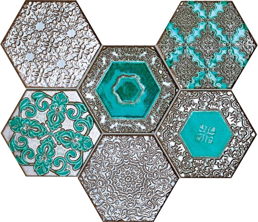 Mozaika ścienna 28,9x22,1 cm Tubądzin Elements Lace Absinthe