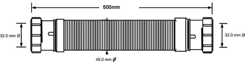 Złączka montażowa elastyczna 50 cm McAlpine rysunek