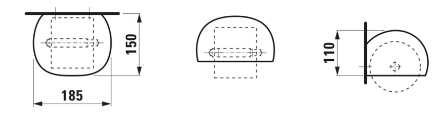 Pojemnik na papier Laufen ILBAGNOALESSI H8709700000001 rys techniczny