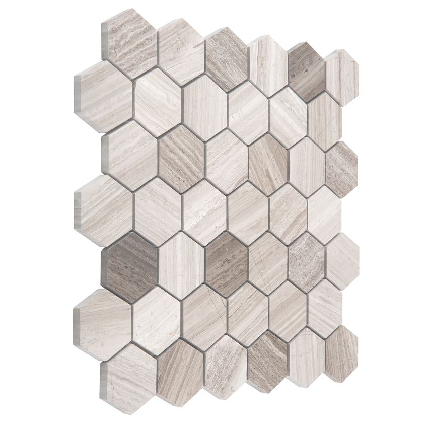 Mozaika kamienna 29,8x30,2 cm Dunin Woodstone Grey Hexagon 48