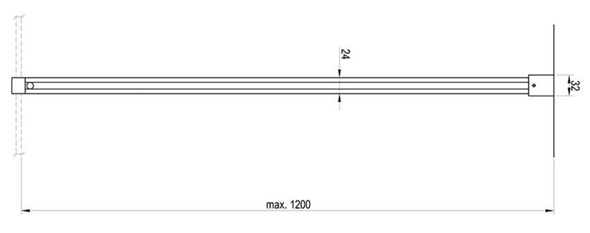 Wspornik Ravak W SET-Uni Free/Wall GWD010003023 rys techniczny
